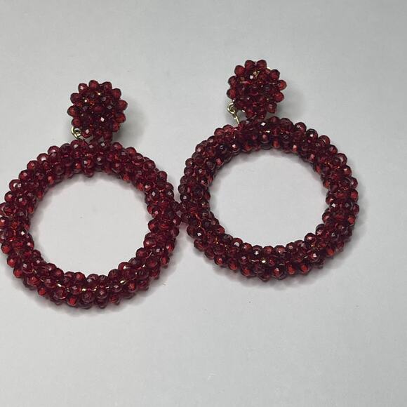 Sugarfix by Baublebar red pierced earrings post style micro beaded bling - Picture 4 of 9